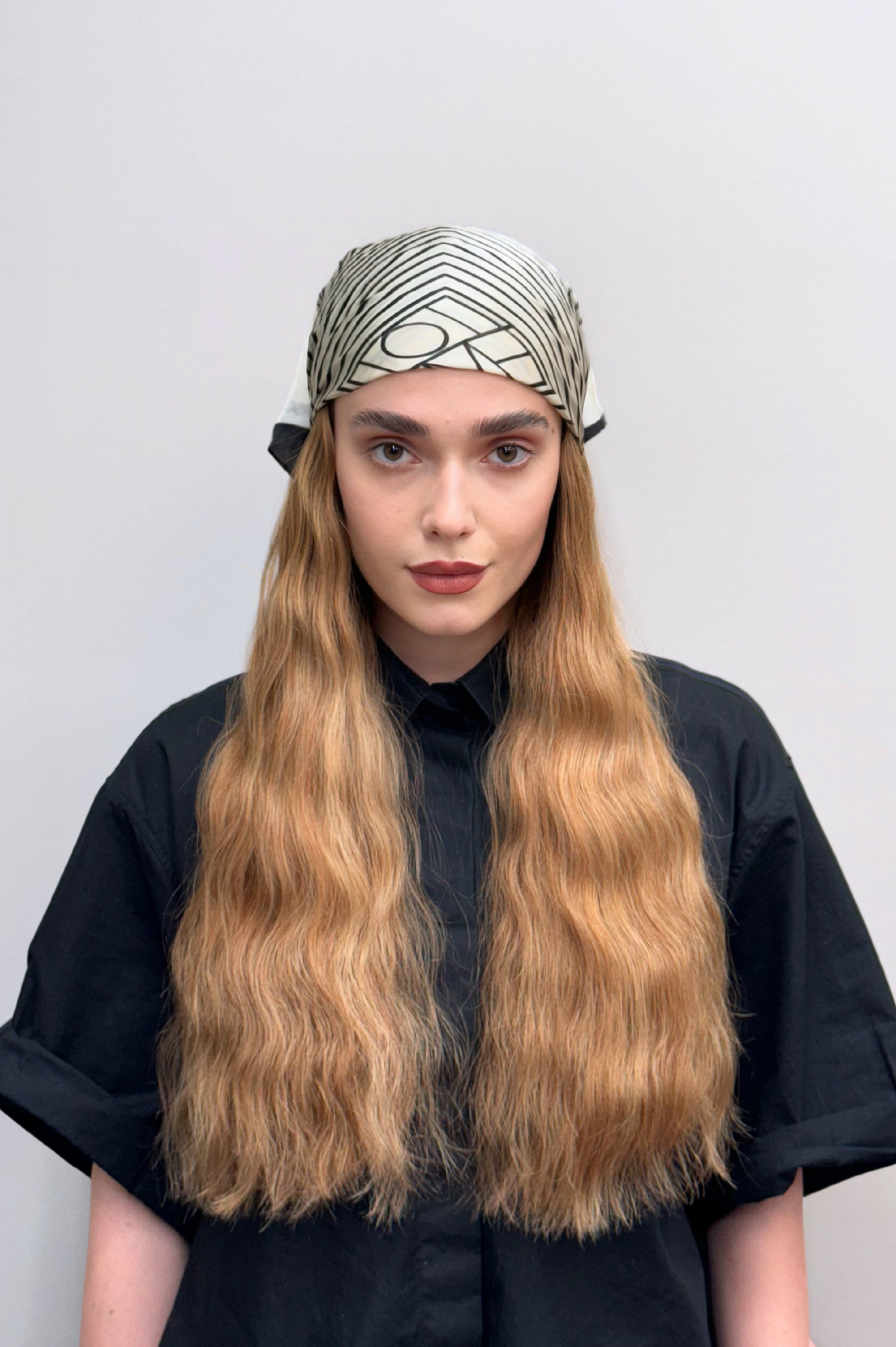 Hatfall | Model is Wearing 24" Hatfall without Face-framing