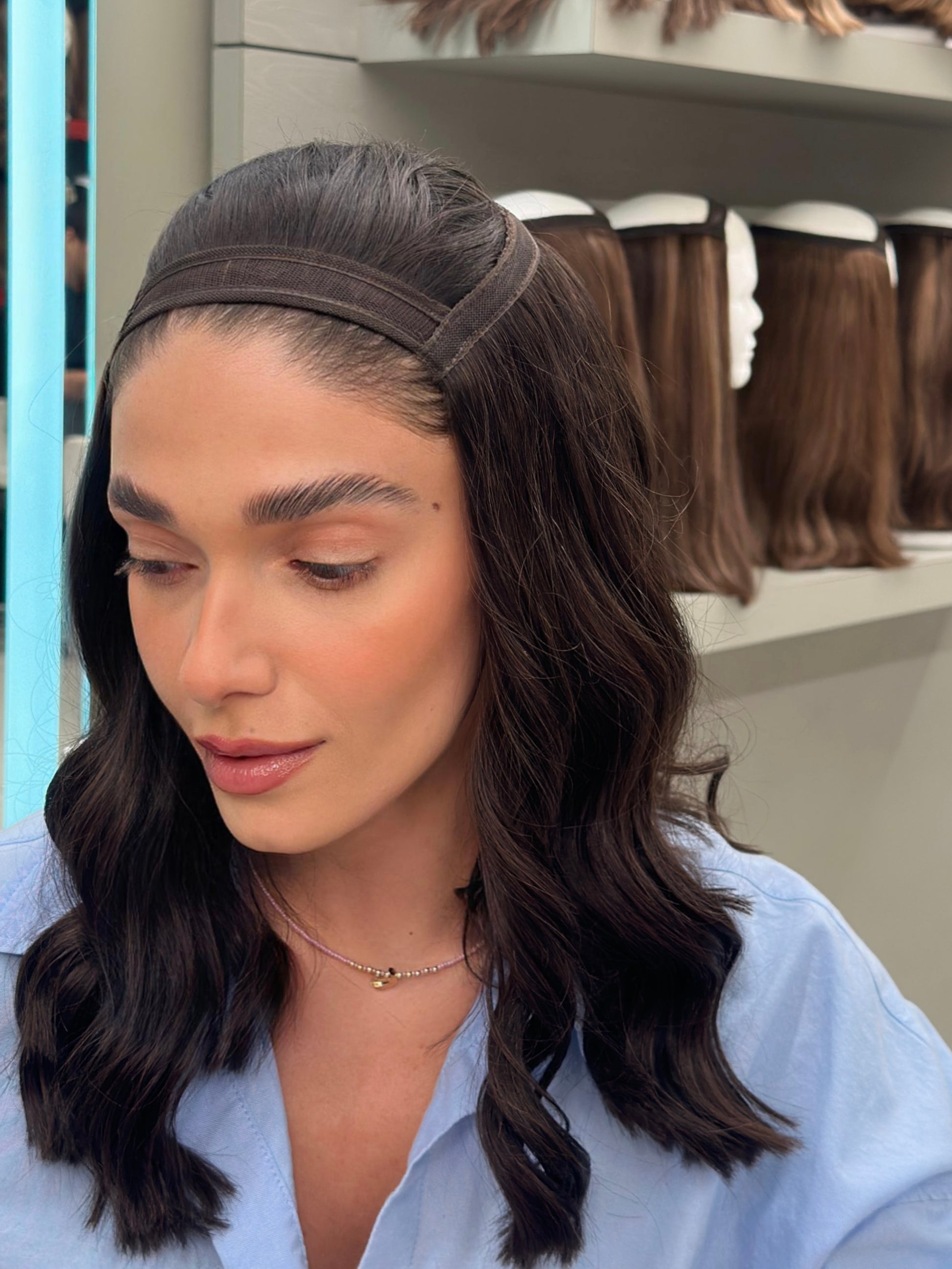Model is Wearing Lob Hatfall without Face-framing