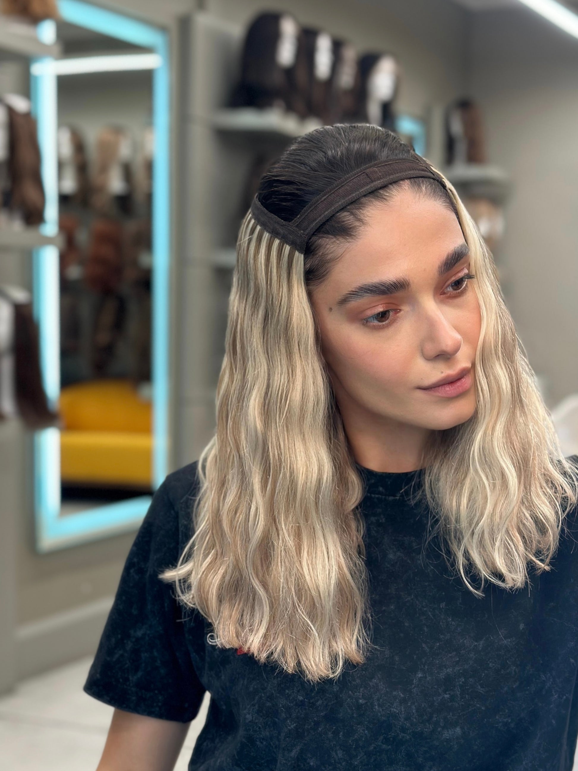 Model is Wearing Lob Hatfall without Face-framing