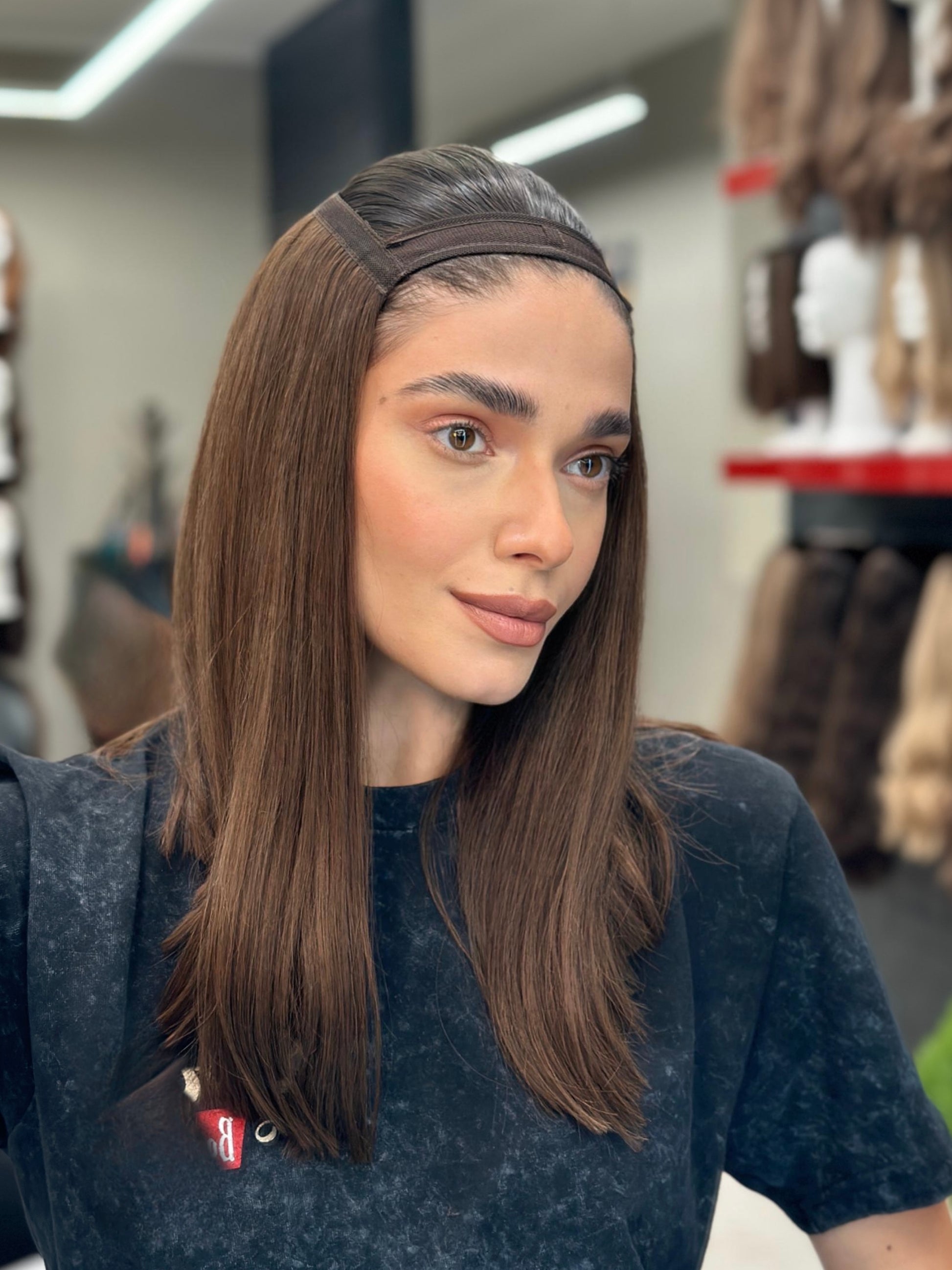 Hatfall | Model is Wearing Long Bob Hatfall without Face-framing