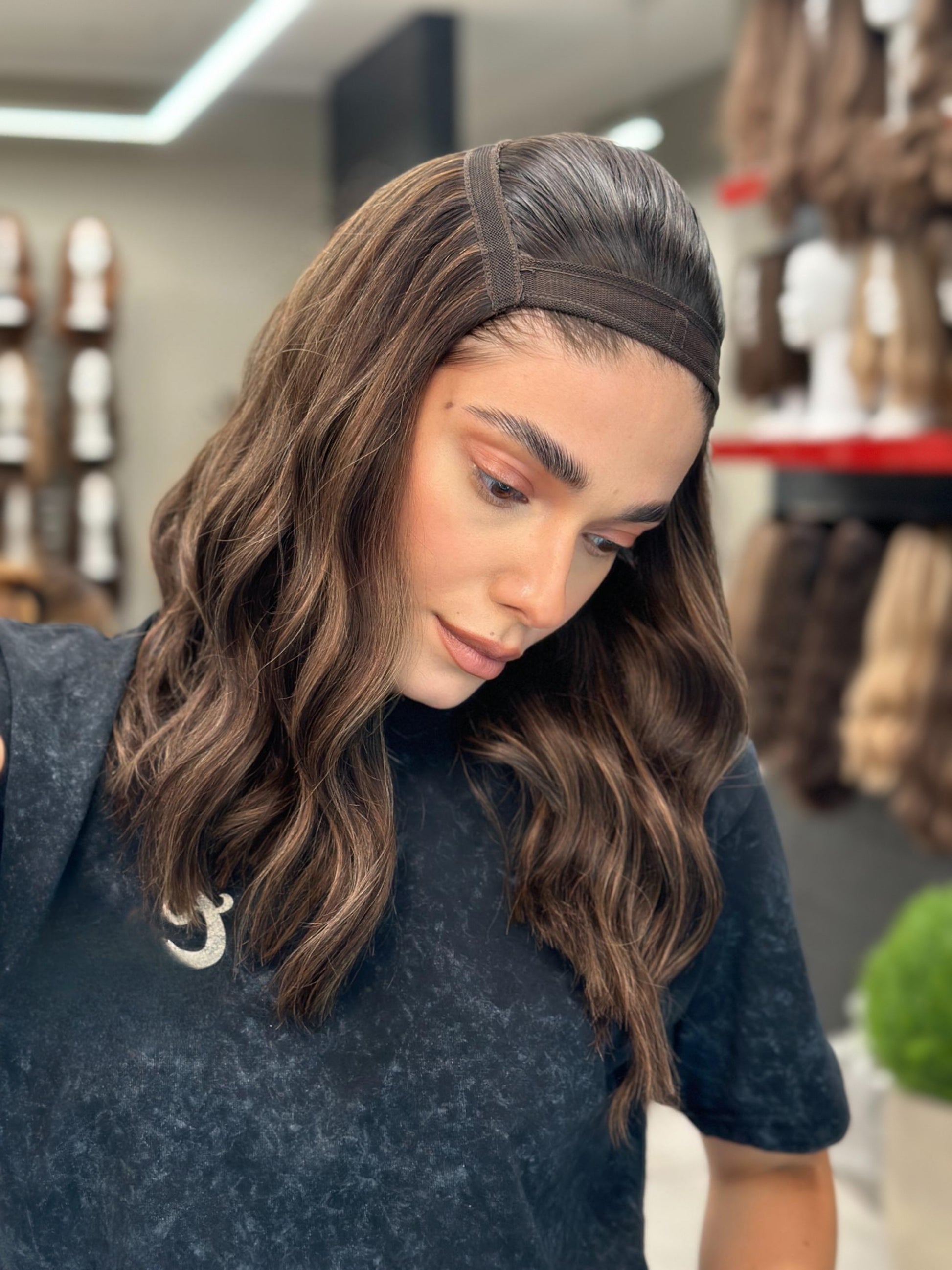 Hatfall | Model is Wearing Long Bob Hatfall without Face-framing