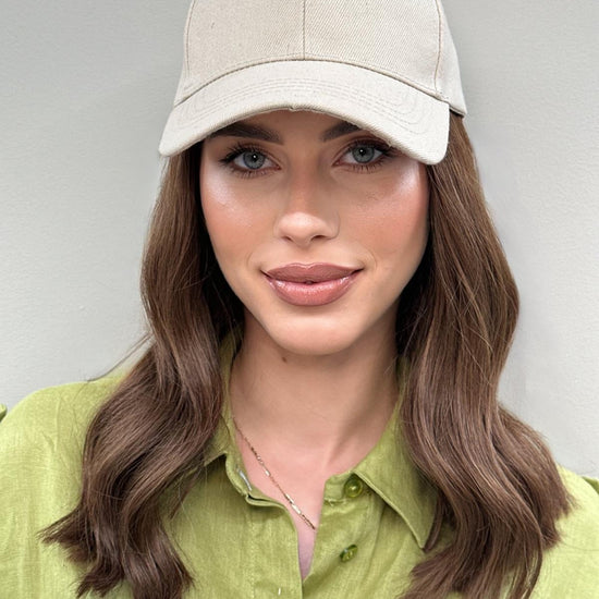 Model is Wearing Long Bob Hatfall without Face-framing