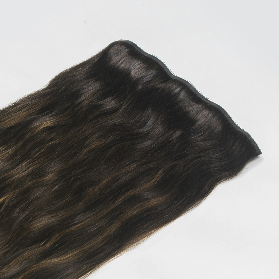 20" Clip-In Brown Caramel Highlight Hair Extensions